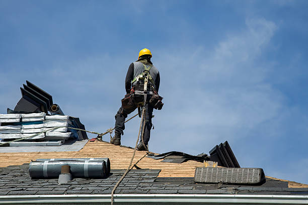 Professional Gutter Installation technician working in Wellsburg, NY